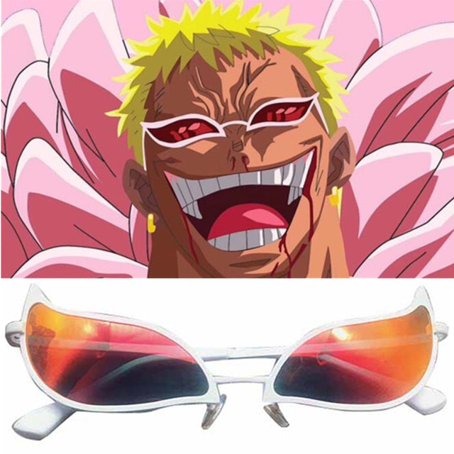 Anime Donquixote Doflamingo Cosplay Glasses Eyewear Sunglasses Props Unisex  Funny Party Decor Halloween Prop